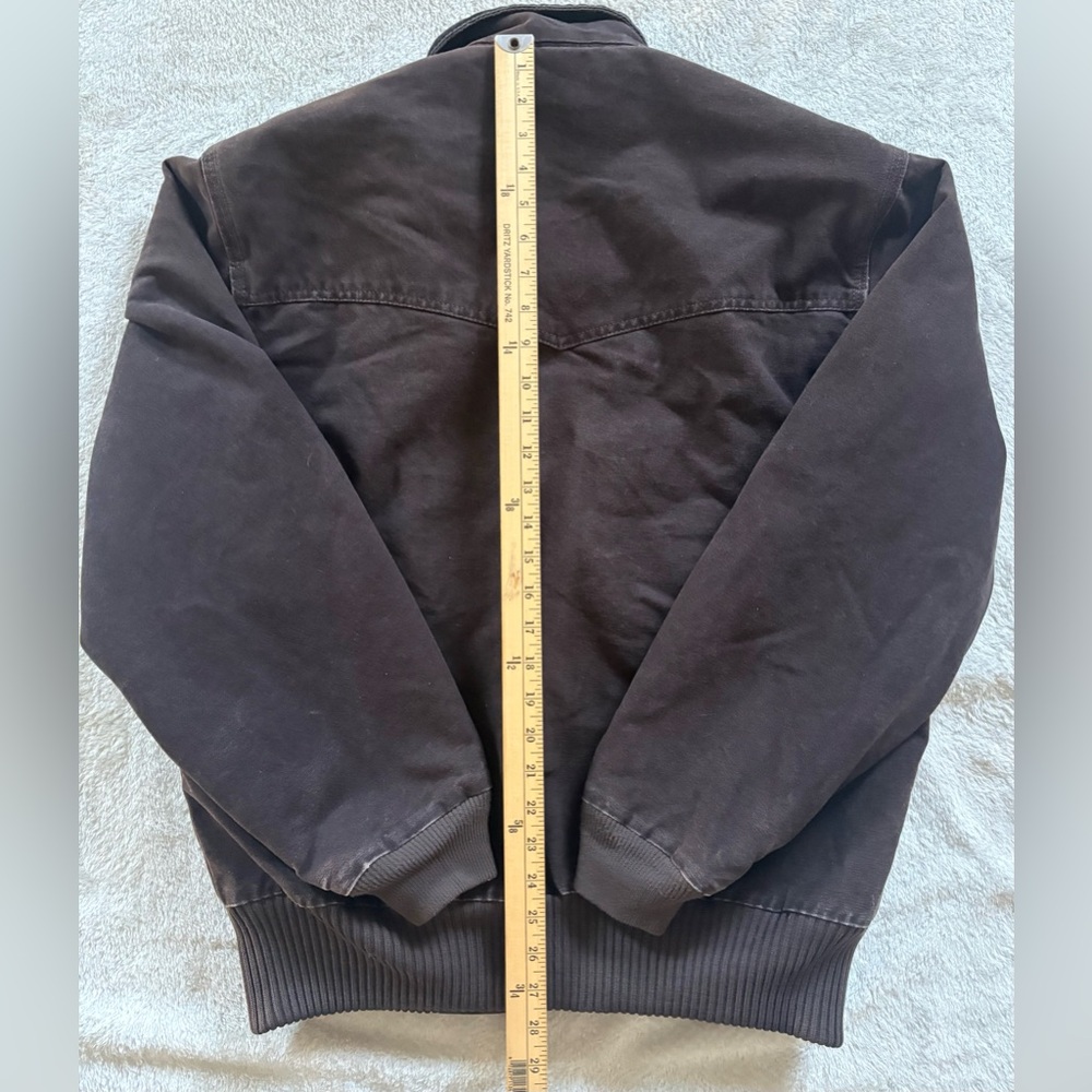 Carhartt Brown Bomber Jacket with Black Corduroy Collar - Picture 9 of 9